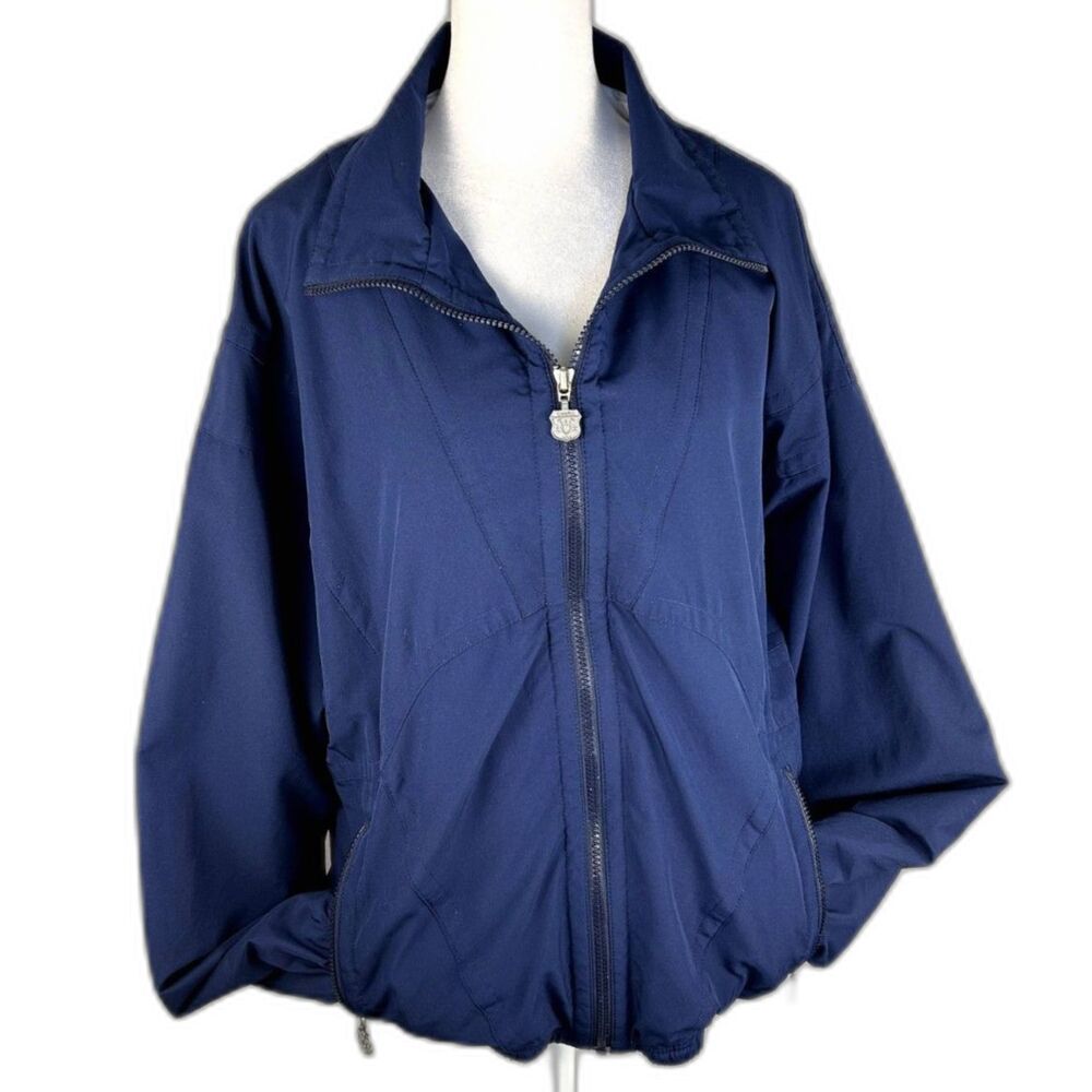 Kaelin Athletic Track Suit Jacket Wm's Sz L Navy Blue Machine Washable